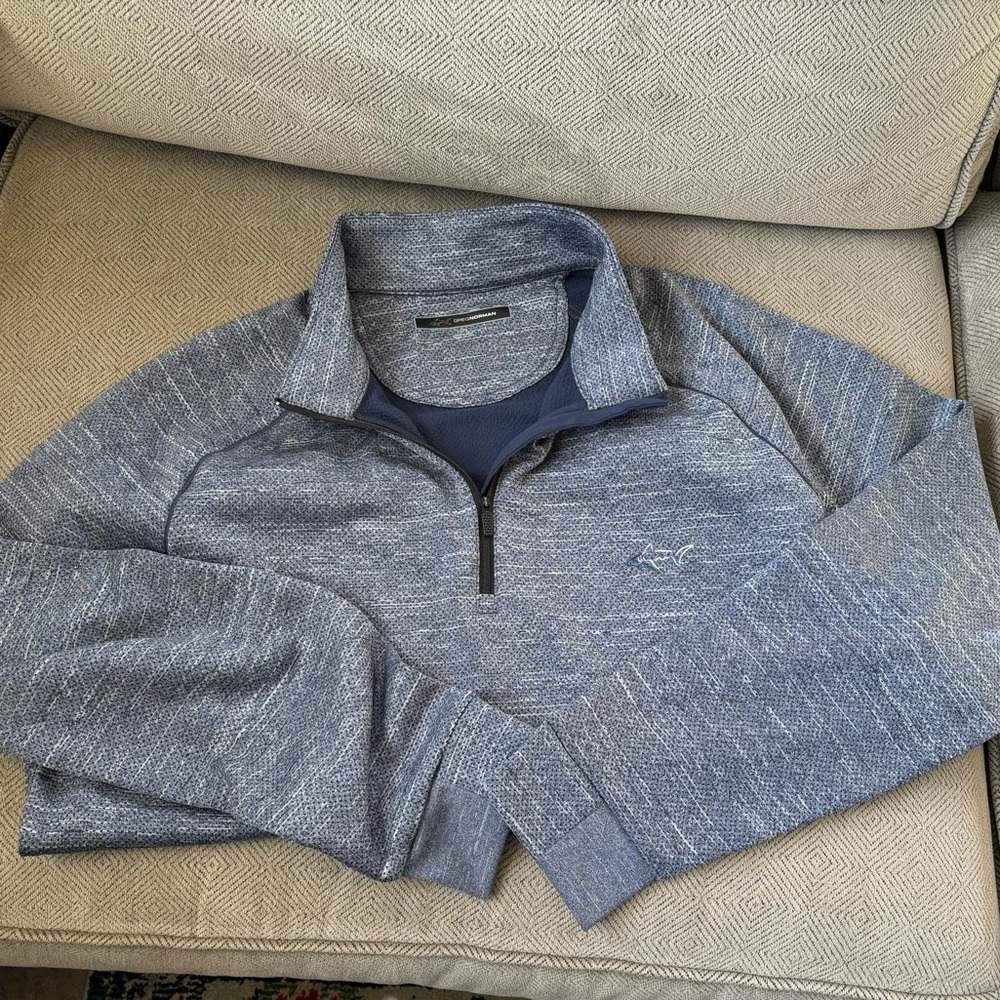 Greg Norman 1/4 Zip Pullover Grey Mens Size L EUC
